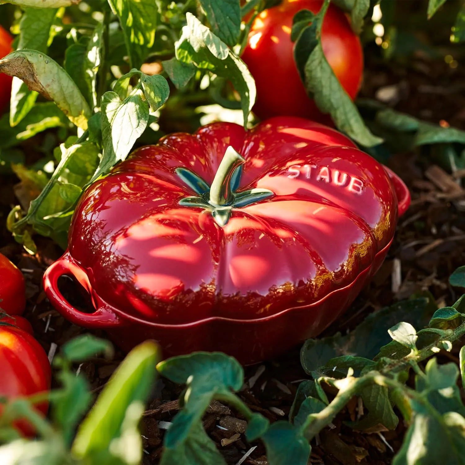 STAUB Ceramics Dutch Oven 16-oz Petite Tomato Cocotte, Cherry