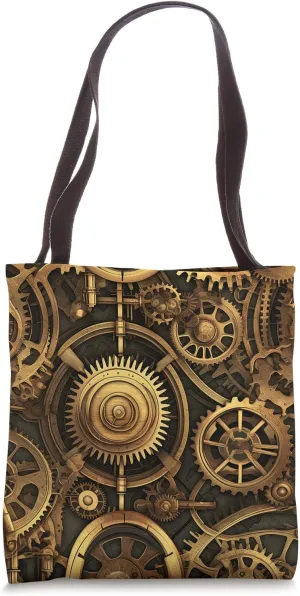 Steampunk Vintage Clock Mechanism Tote Bag