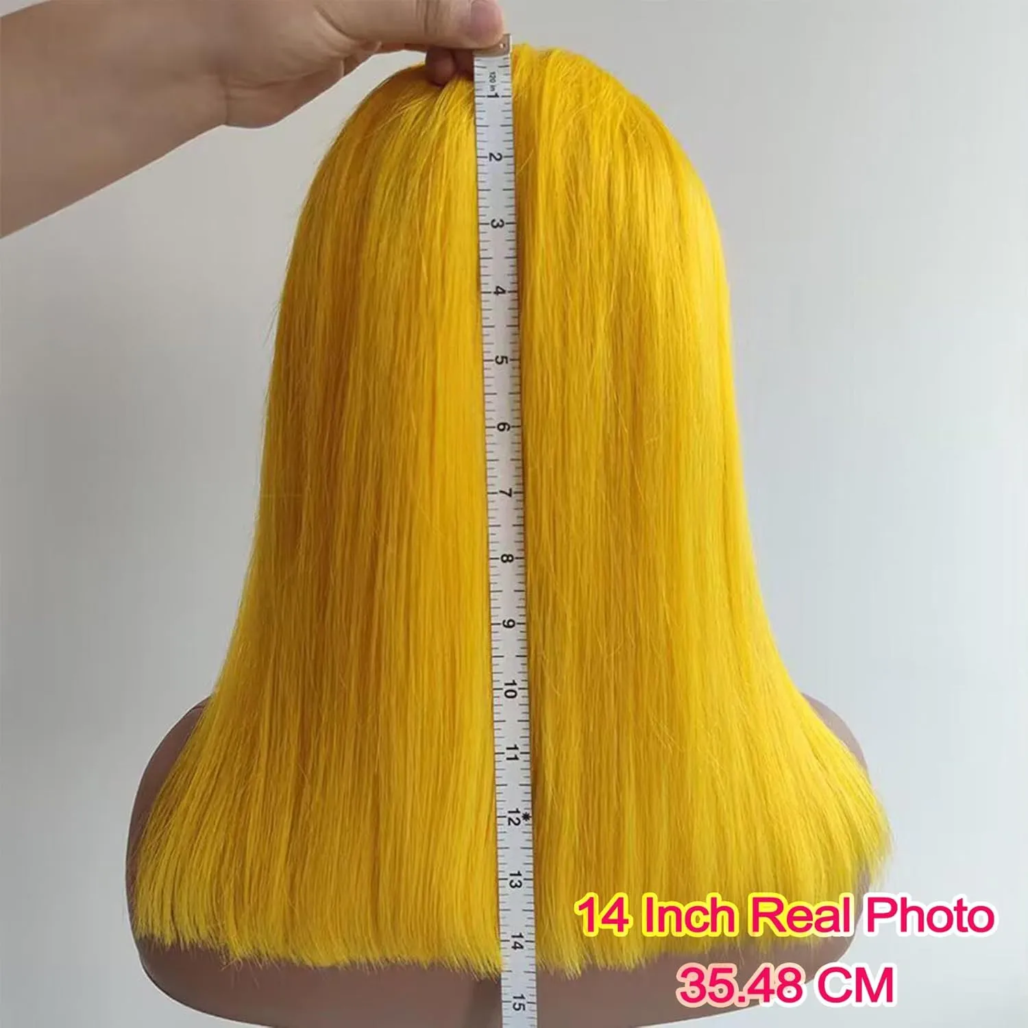 Straight Lace Front Bob Wig Human Hair Yellow Color 13x4 Short Straight Lace Bob Human Hair Wigs Pre Plucked With Baby Hair 180% Density Glueless Lace Bob Wig Invisible Small Hair Knots 10 Inch