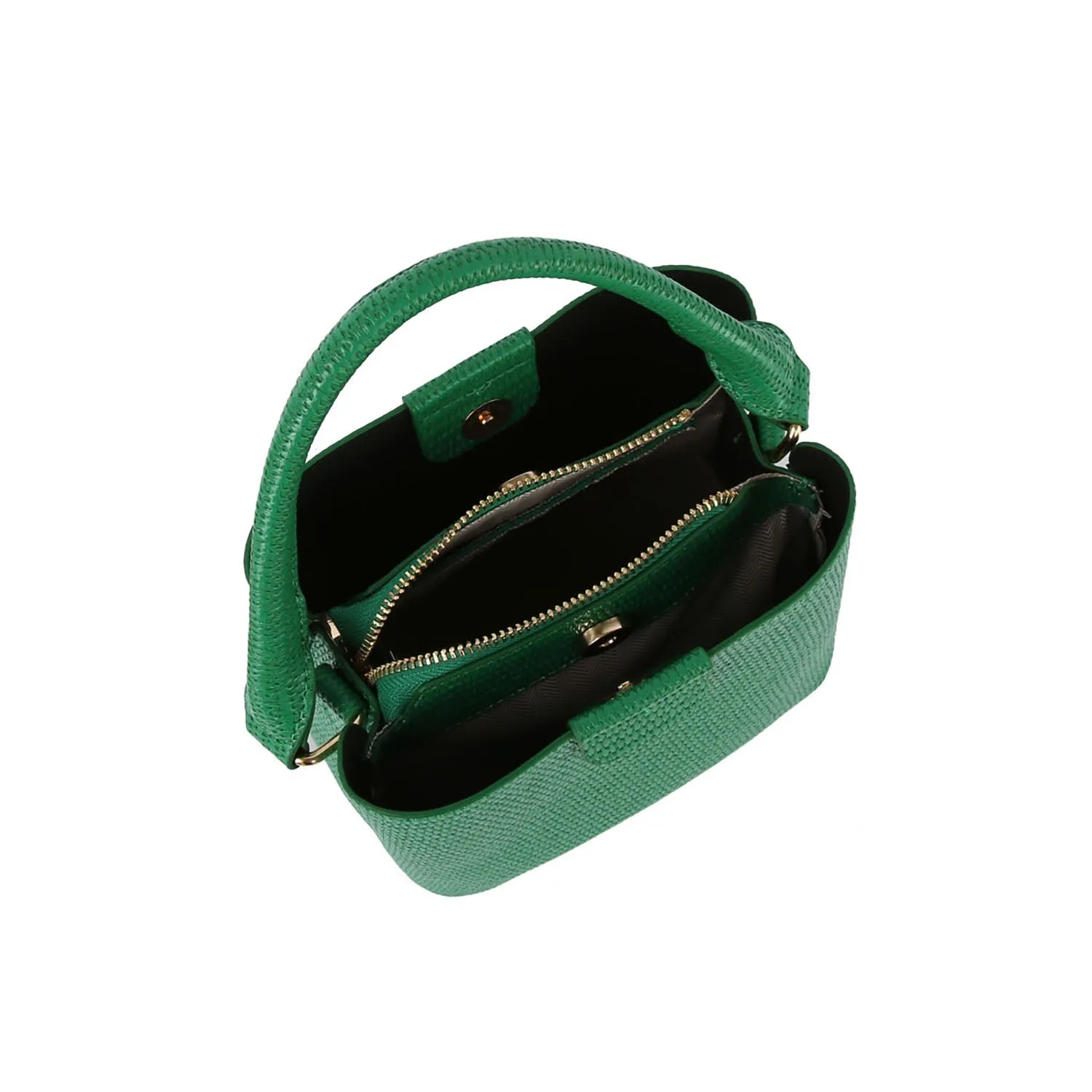 Straw textured multi-compartment satchel crossbody