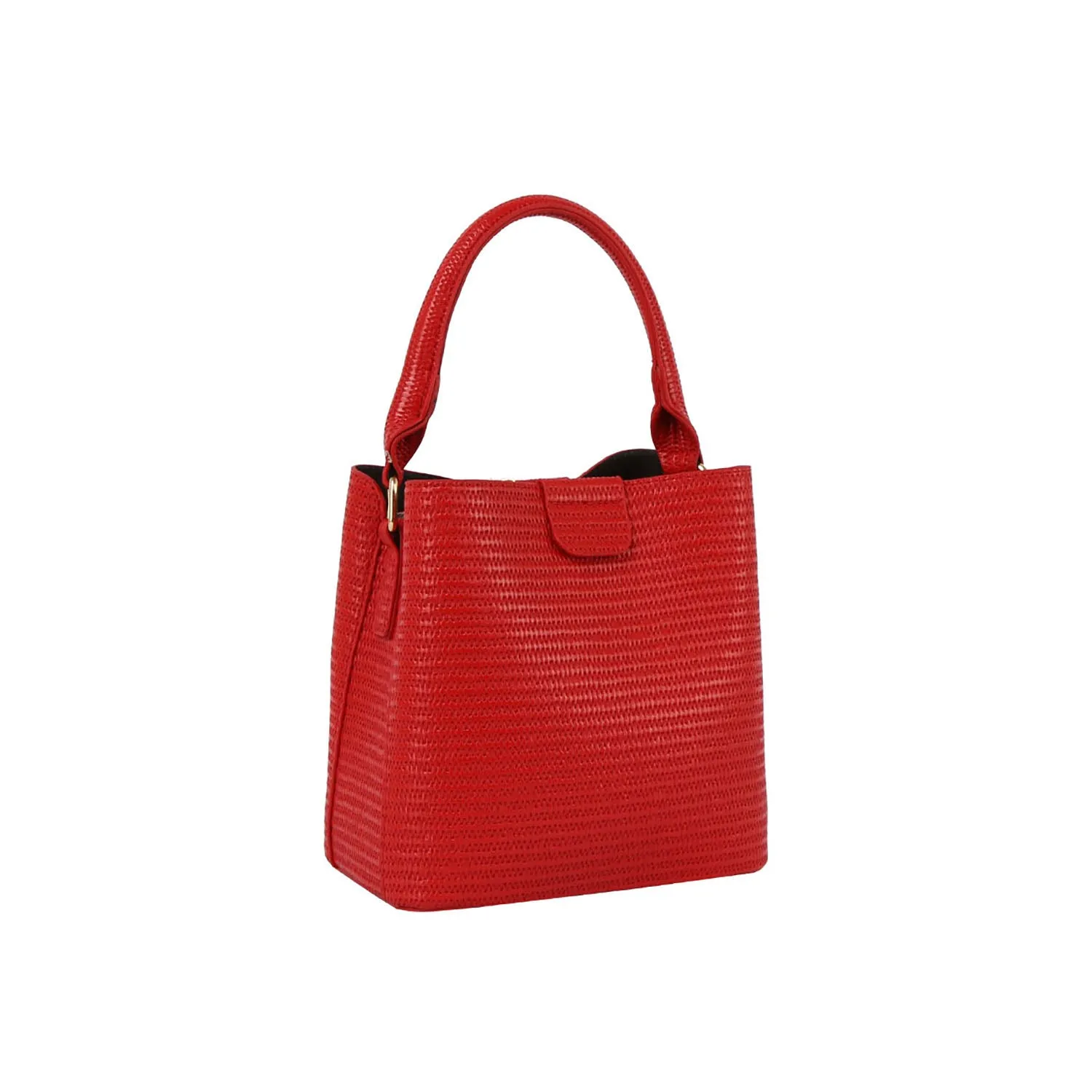 Straw textured multi-compartment satchel crossbody