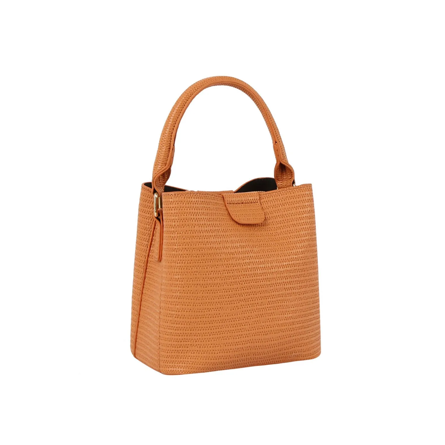 Straw textured multi-compartment satchel crossbody