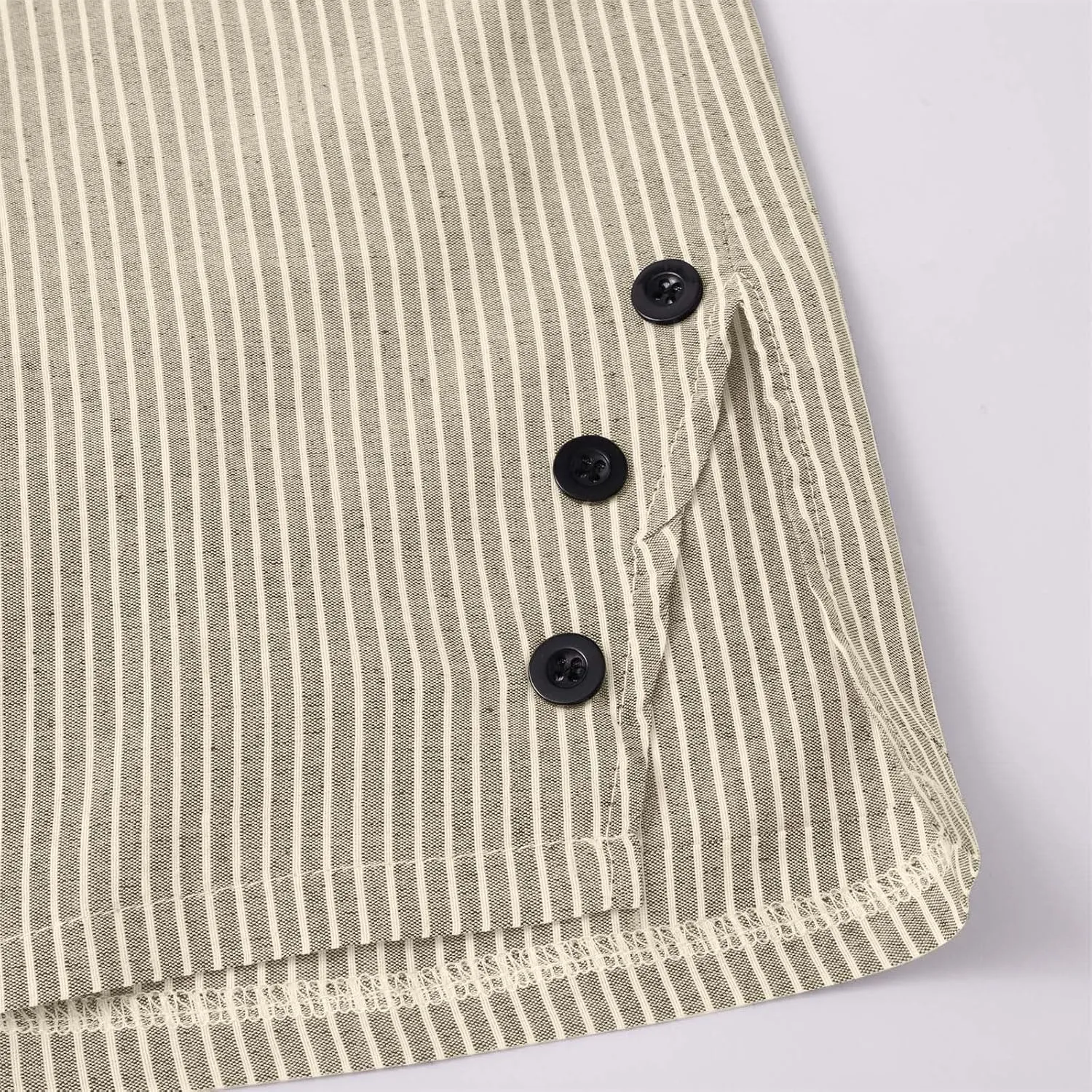 Stripe Cotton Linen Pants Casual 2025 Summer Drawstring Elastic High Waist Straight Plus Size Capri Pants