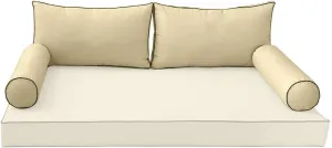 Style2 - AD103 Twin Contrast Pipe Trim Bolster & Back Pillow Cushion Slip Cover ONLY