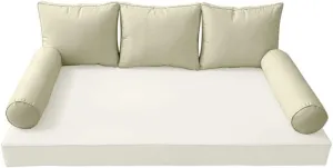 Style3 - AD005 Twin Pipe Trim Bolster & Back Pillow Cushion Outdoor Slip Cover ONLY