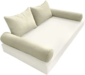 Style4 - AD005 Twin Pipe Trim Bolster & Back Pillow Cushion Outdoor Slip Cover ONLY