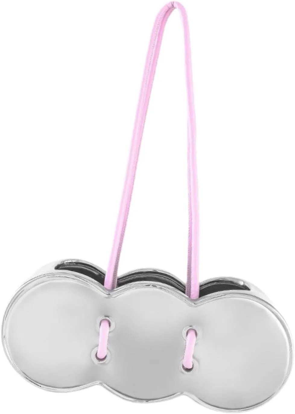 Stylish Ceramic Handbag Vase for Modern Home Decor, Silver, 23cmx9.5cmx7.7cm
