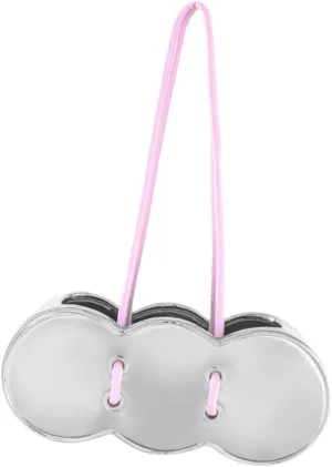 Stylish Ceramic Handbag Vase for Modern Home Decor, Silver, 23cmx9.5cmx7.7cm