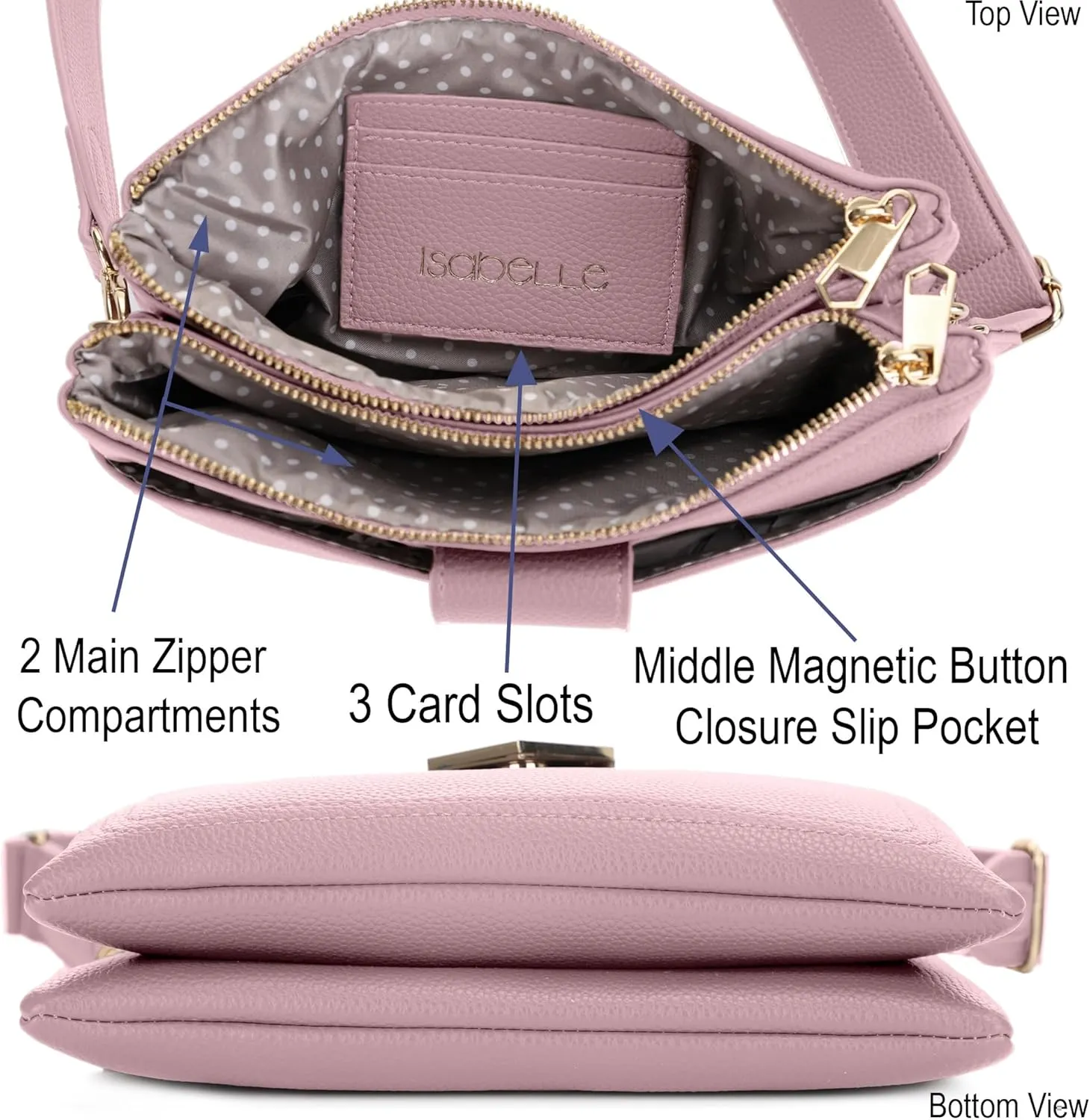 Stylish Multi-Compartment Crossbody Bag – Perfect for Travel, Work, Daily Use, with Adjustable Strap & Secure Storage