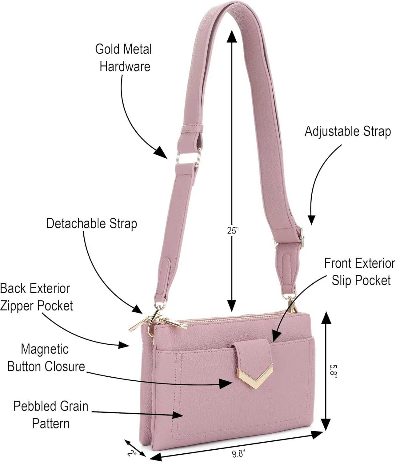 Stylish Multi-Compartment Crossbody Bag – Perfect for Travel, Work, Daily Use, with Adjustable Strap & Secure Storage