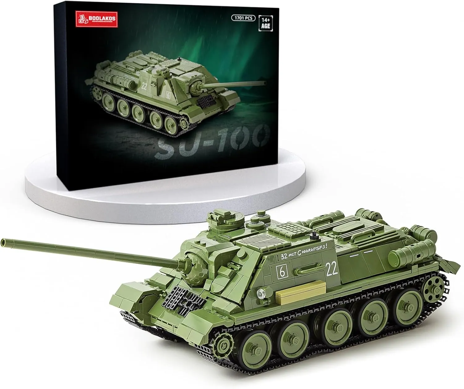 Su-100 Tank Building Block Sets,WW2 Military Tank Building Blocks for Adults, Collectible Army Model to Build and Display, Gift Ideal for Military Fans(1701 Pcs)