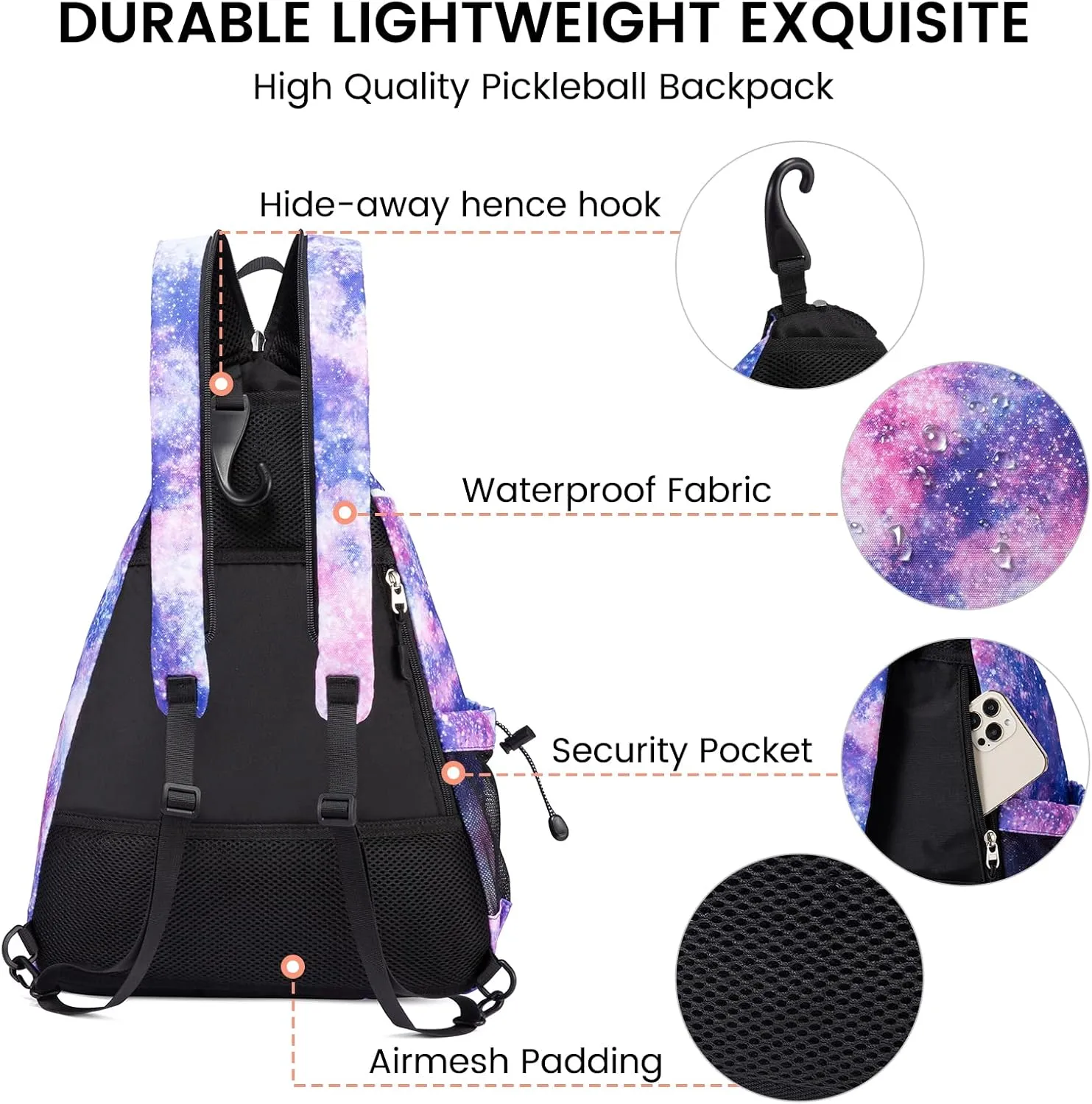 Sucipi Pickleball Bag Pickleball Backpack for Women Men Pickleball Paddle Backpack Reversible Pickleball Paddle Bag Pickleball Rackets Bags for Ladies