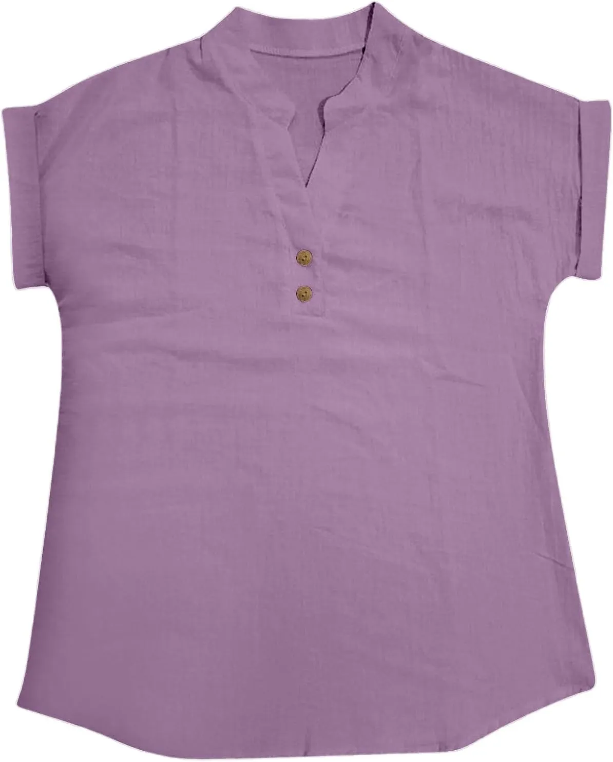 Summer Tops for Women 2025 Trendy Short Sleeve Cotton Linen Shirt Beach Casual Loose Button V Neck Tunic Blouses