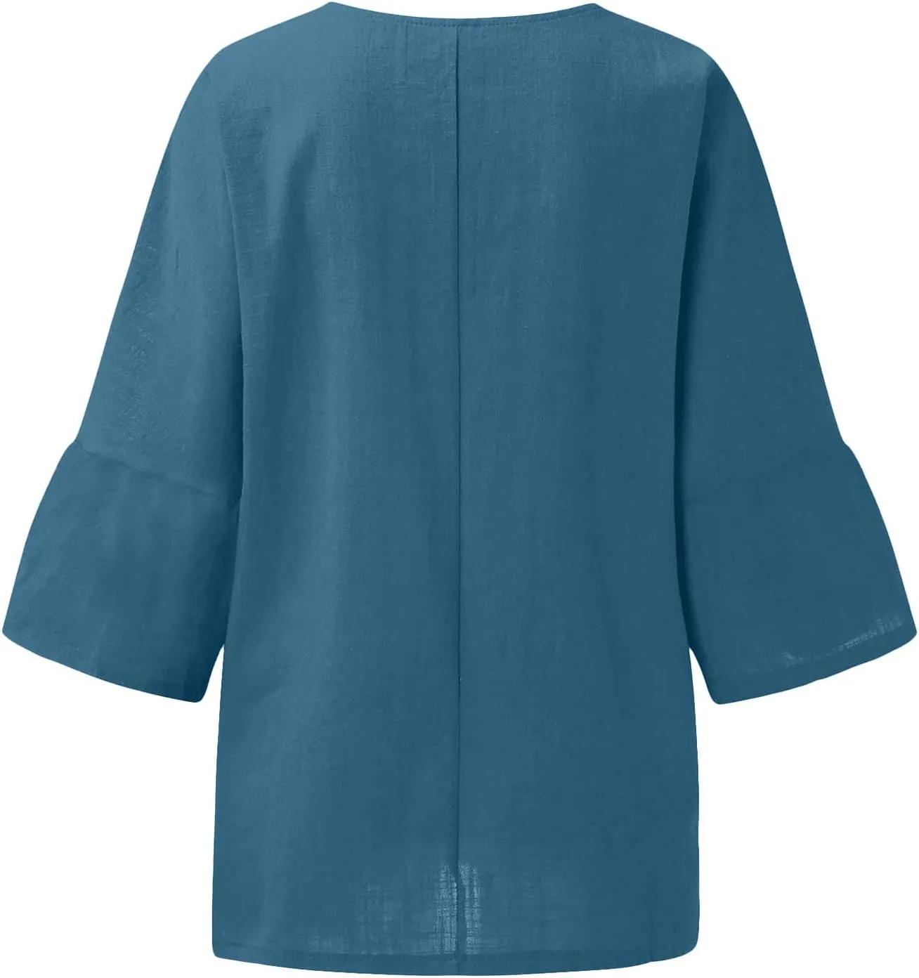 Summer Tops for Women Trendy Beach Plus Size 3/4 Sleeve Cotton Linen Shirts Blouse Crewneck Gauze Tops Casual Clothes