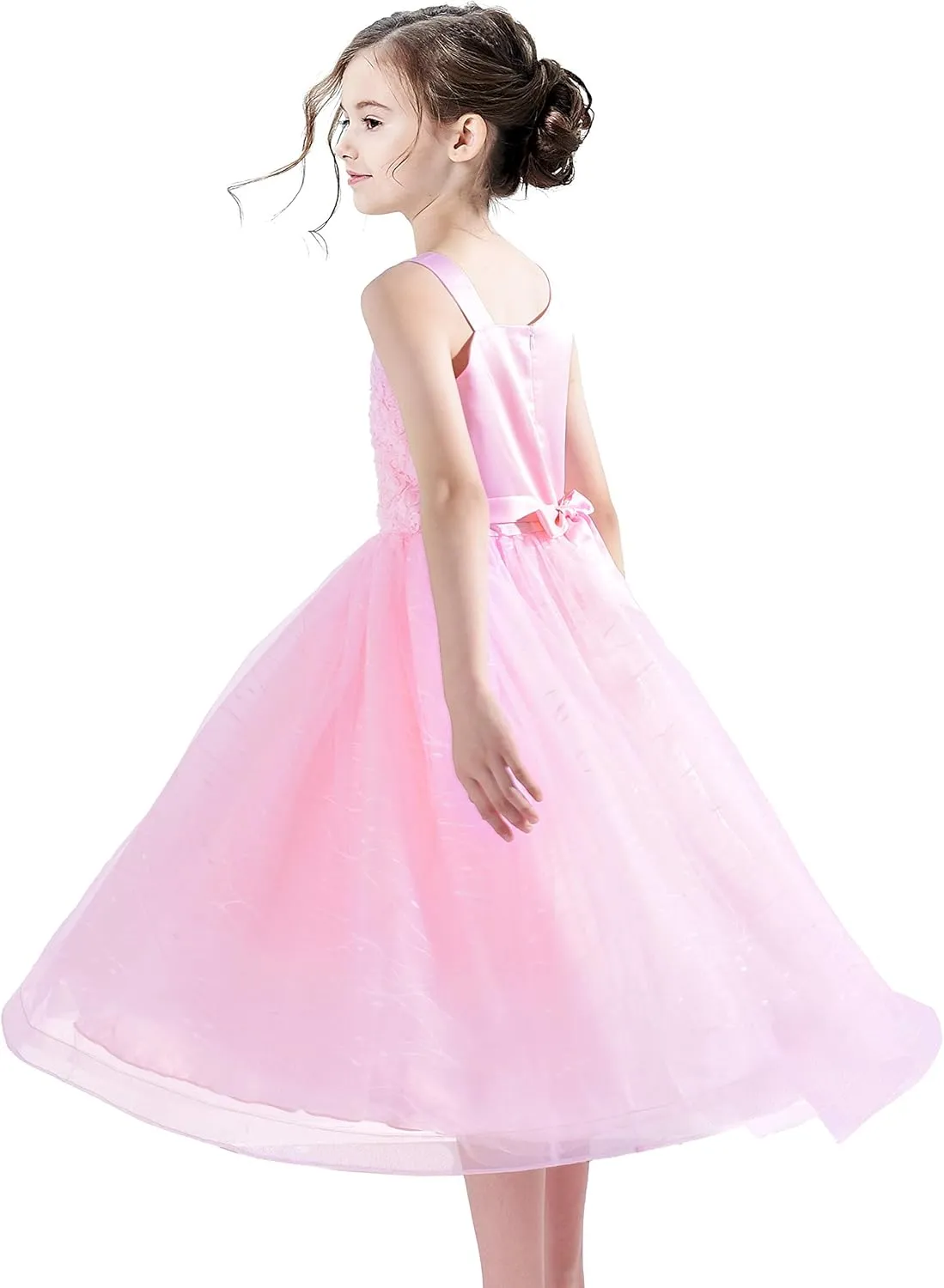 Sunny Fashion Flower Girl Dress Ivory Sequin Bridesmaid Wedding Party Size 6-12