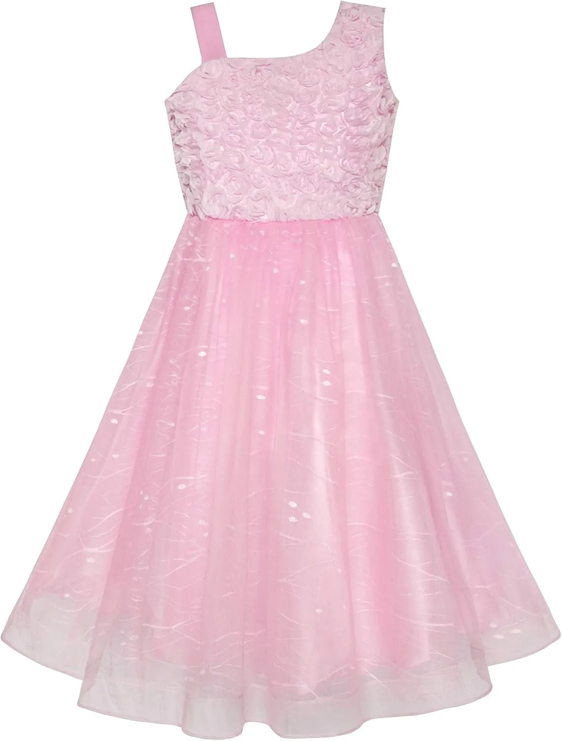 Sunny Fashion Flower Girl Dress Ivory Sequin Bridesmaid Wedding Party Size 6-12
