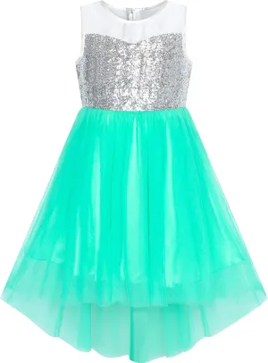 Sunny Fashion Flower Girls Dress Unicorn Rainbow Pageant Princess Party
