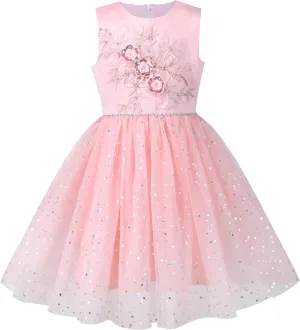 Sunny Fashion Flower Girls Dress White Wedding Pageant Bridesmaid Gown Size 3-10