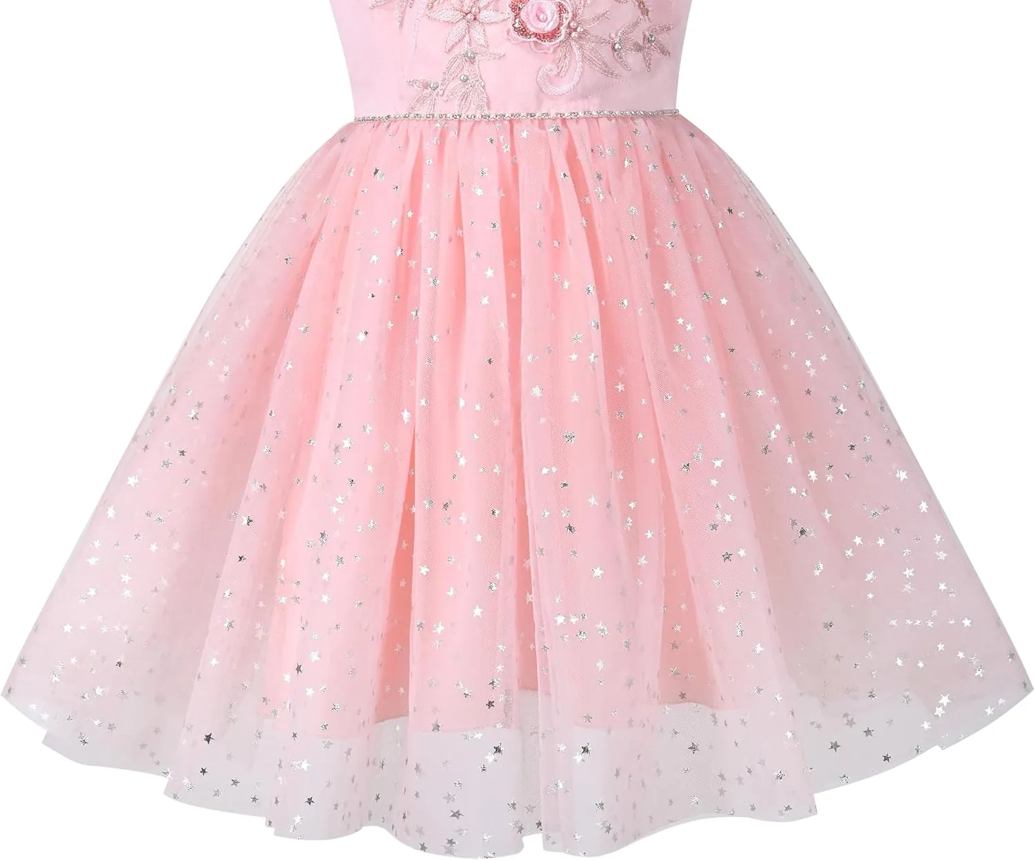 Sunny Fashion Flower Girls Dress White Wedding Pageant Bridesmaid Gown Size 3-10