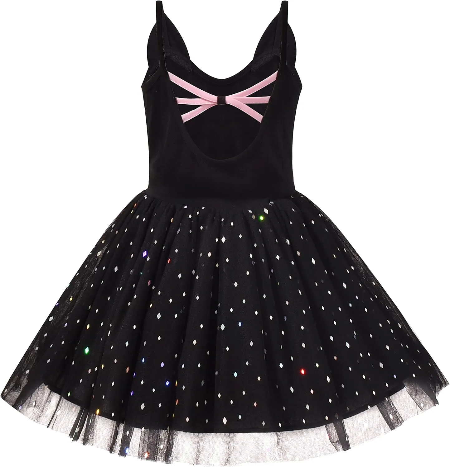 Sunny Fashion Girls Dress Cat Face Black Tower Ruffle Dancing Party Size 4-10