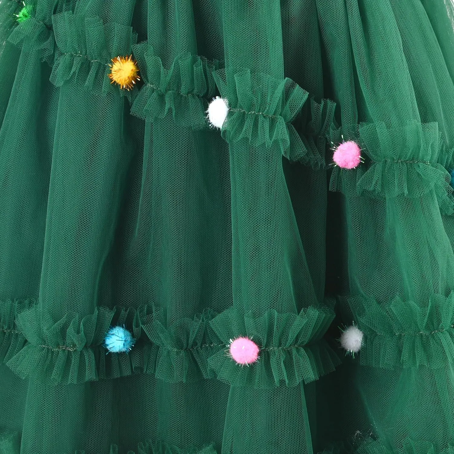 Sunny Fashion Girls Dress Floral Ruffle Tulle Skirt Flutter Flare Sleeve