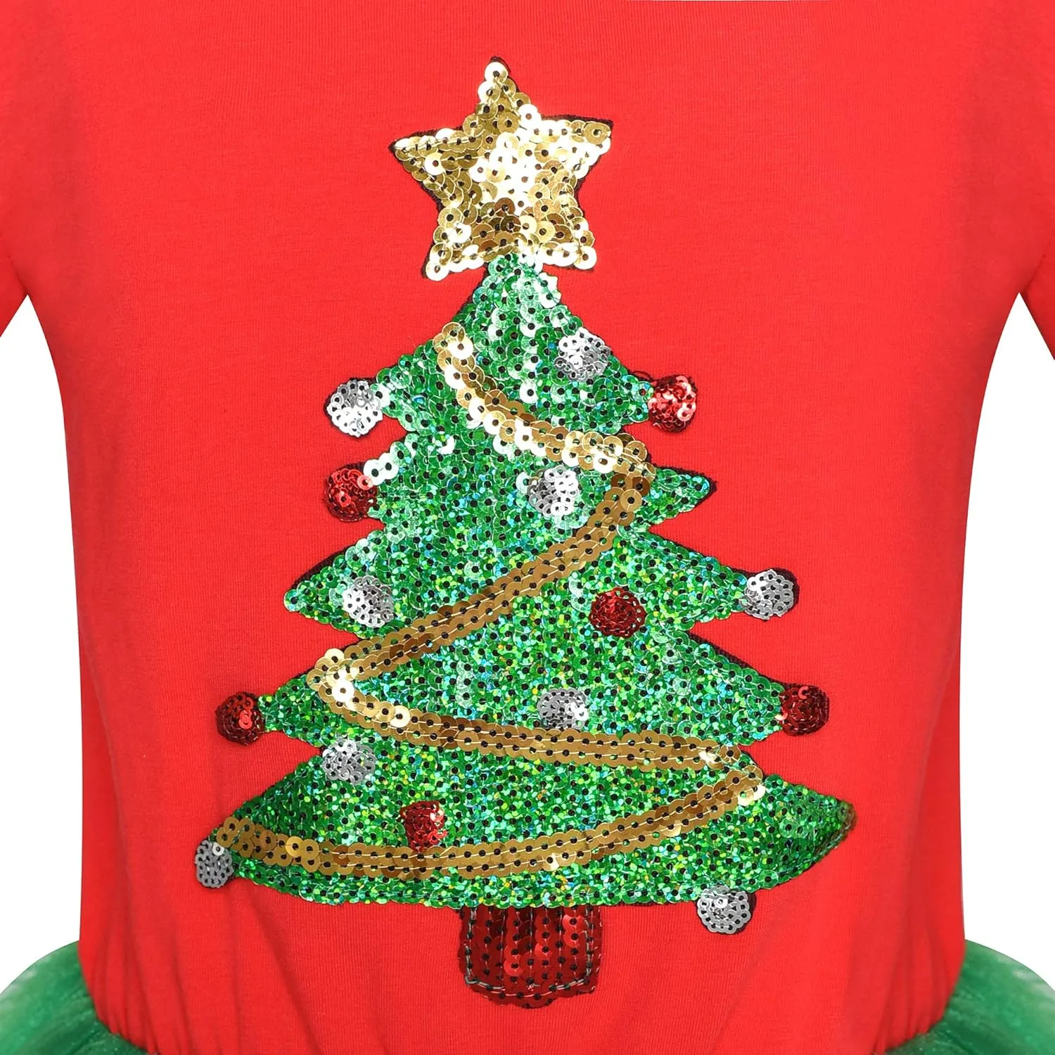 Sunny Fashion Girls Dress Long Sleeve Christmas Owl Sparkling Sequin Tulle