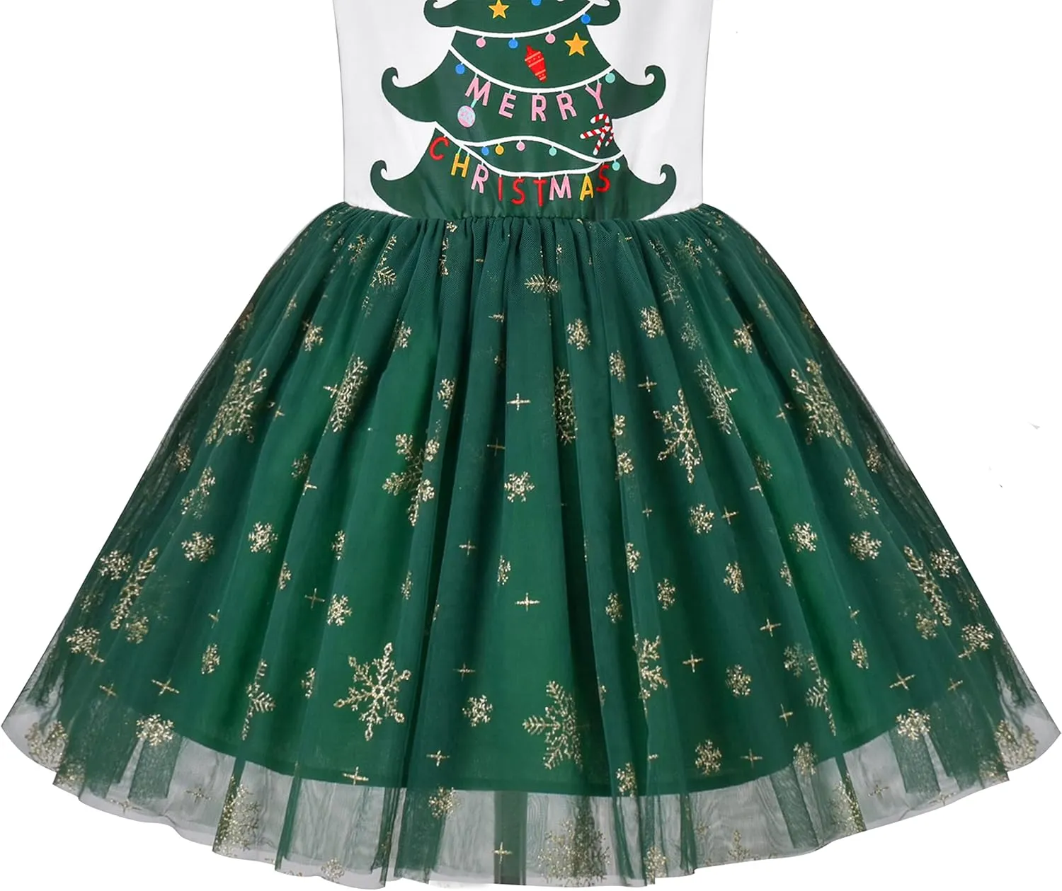 Sunny Fashion Girls Dress Long Sleeve Christmas Owl Sparkling Sequin Tulle