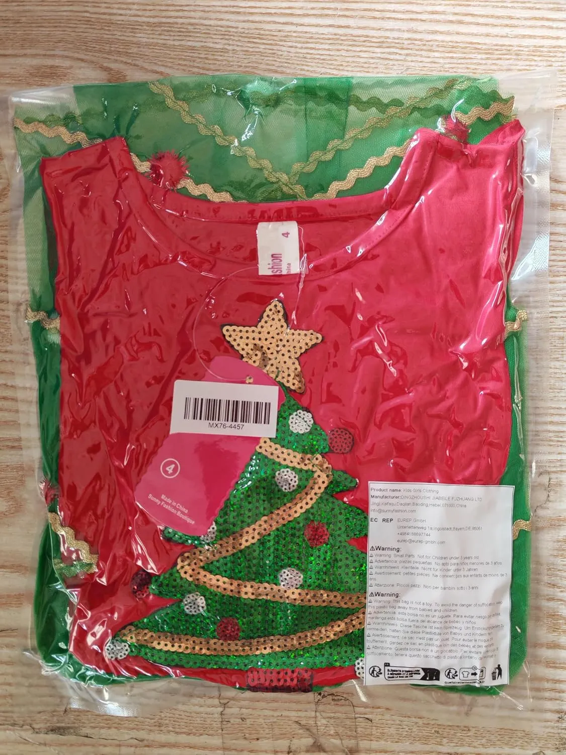 Sunny Fashion Girls Dress Long Sleeve Christmas Owl Sparkling Sequin Tulle