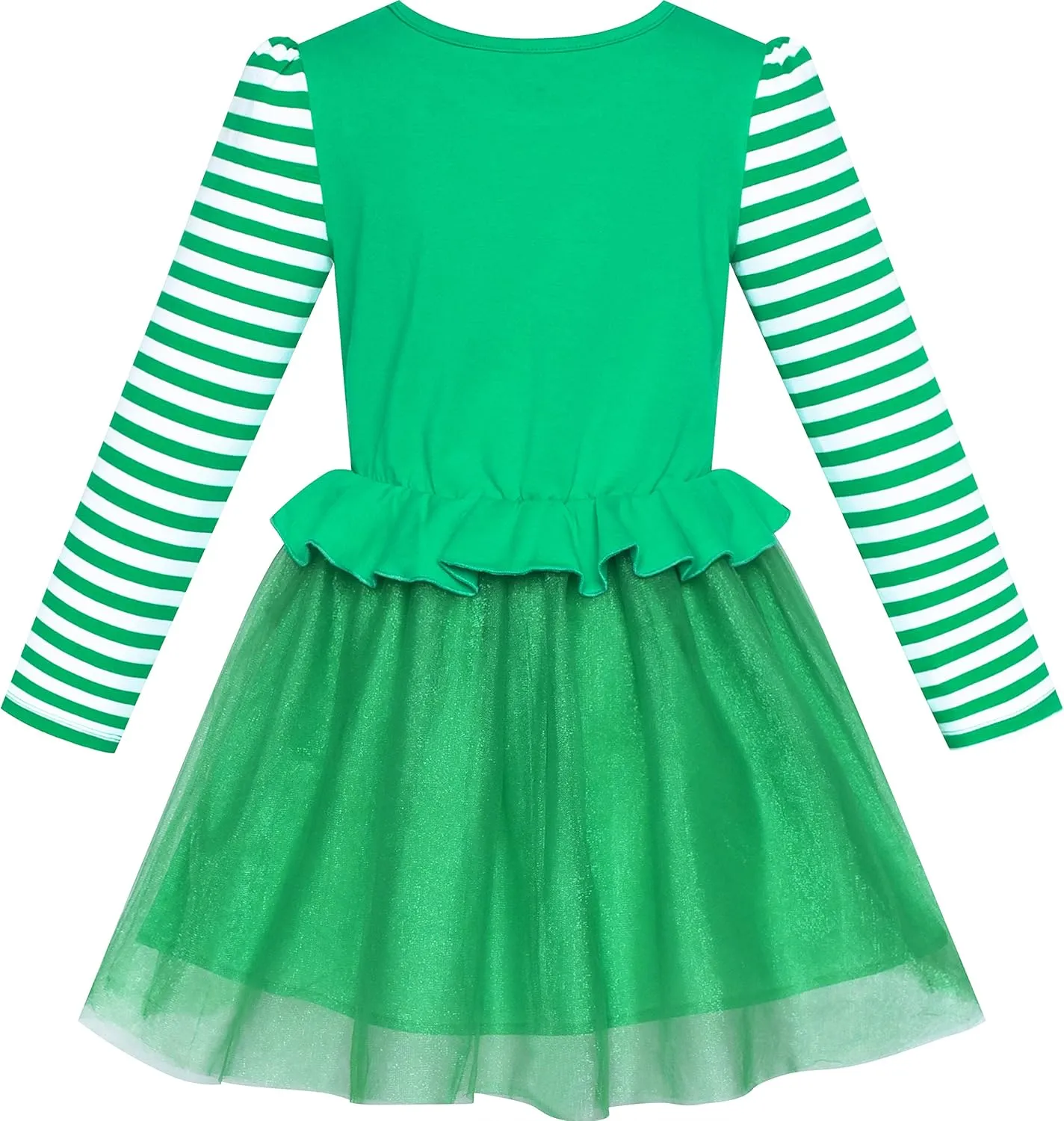 Sunny Fashion Girls Dress Reindeer Headband Santa Christmas Long Sleeve Party Dress
