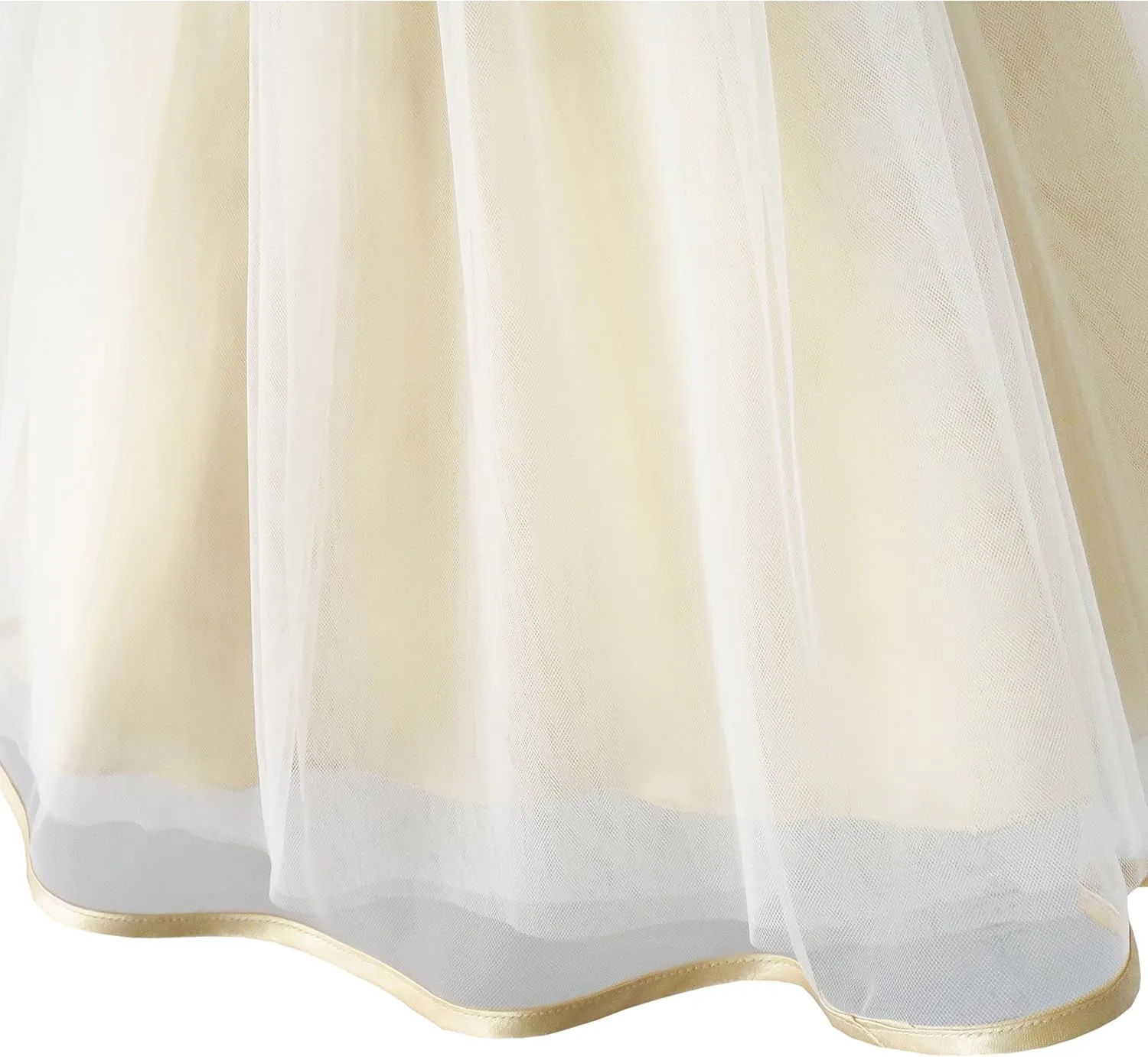 Sunny Fashion Girls Dress Shinning Sequins Beige Tulle Layers Wedding Pageant
