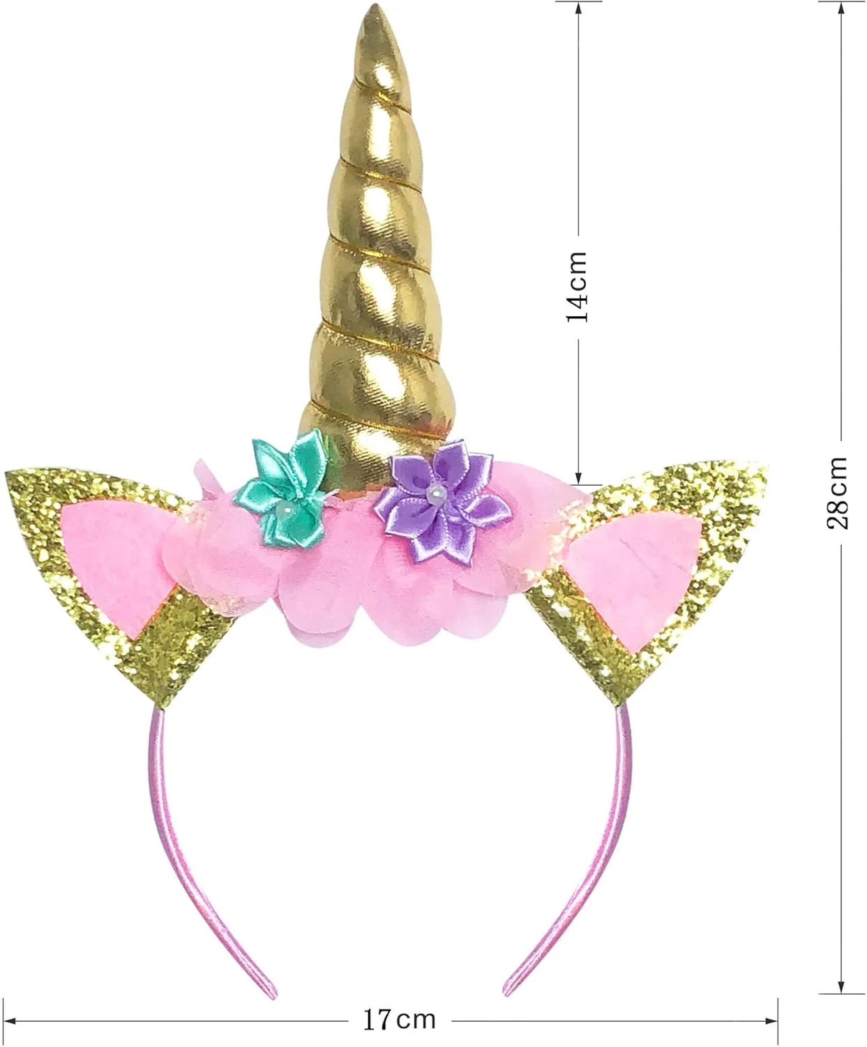 Sunny Fashion Girls Dress Unicorn Rainbow Tulle Unicorn Headband Party Size 4-10