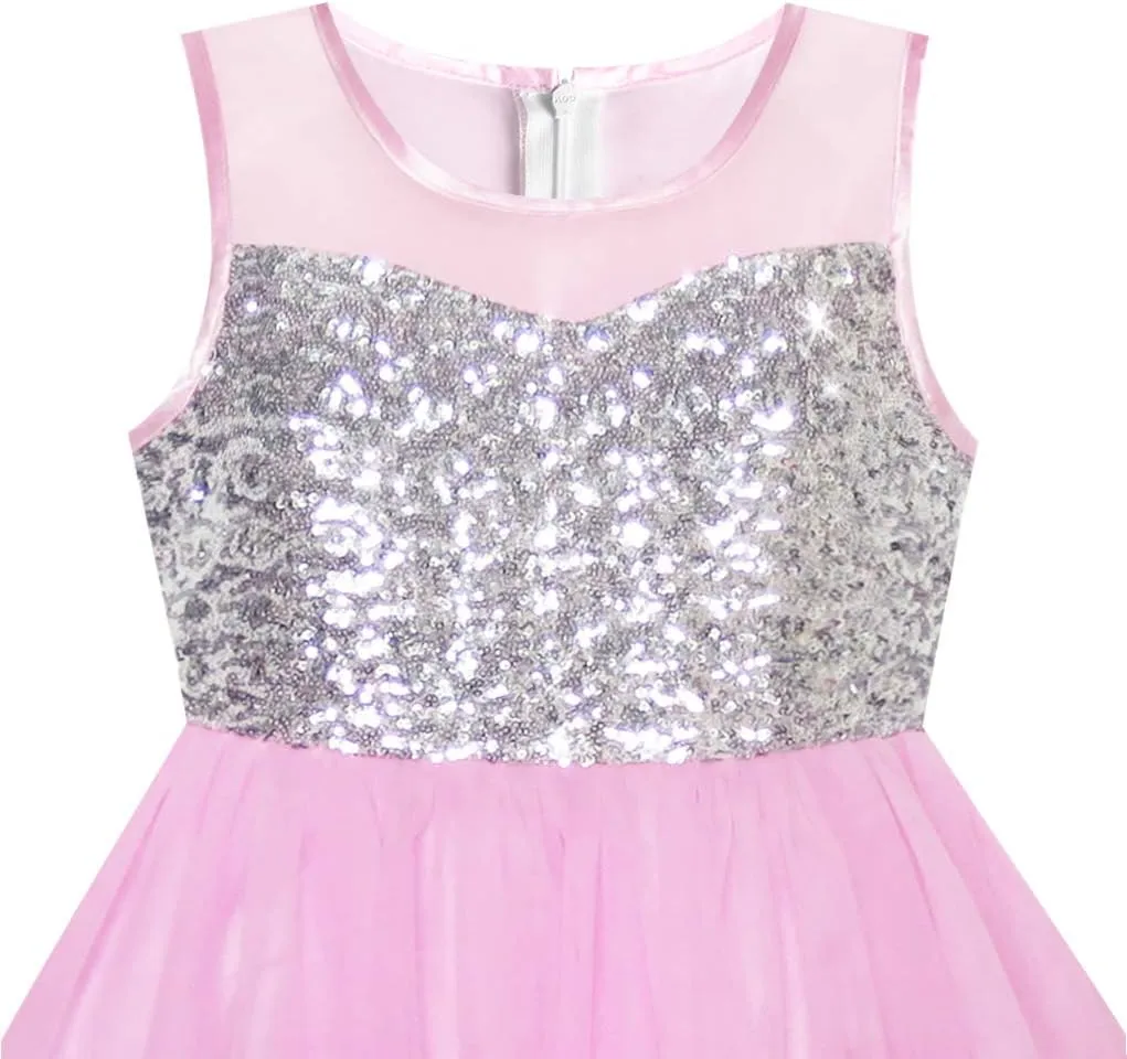 Sunny Fashion Girls Dress Unicorn Rainbow Tulle Unicorn Headband Party Size 4-10