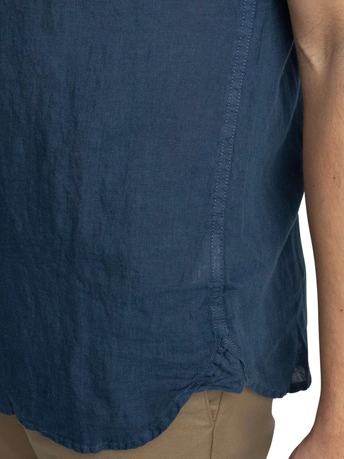 Superdry Men's Vacation Linen Short Sleeved Shirt, Navy