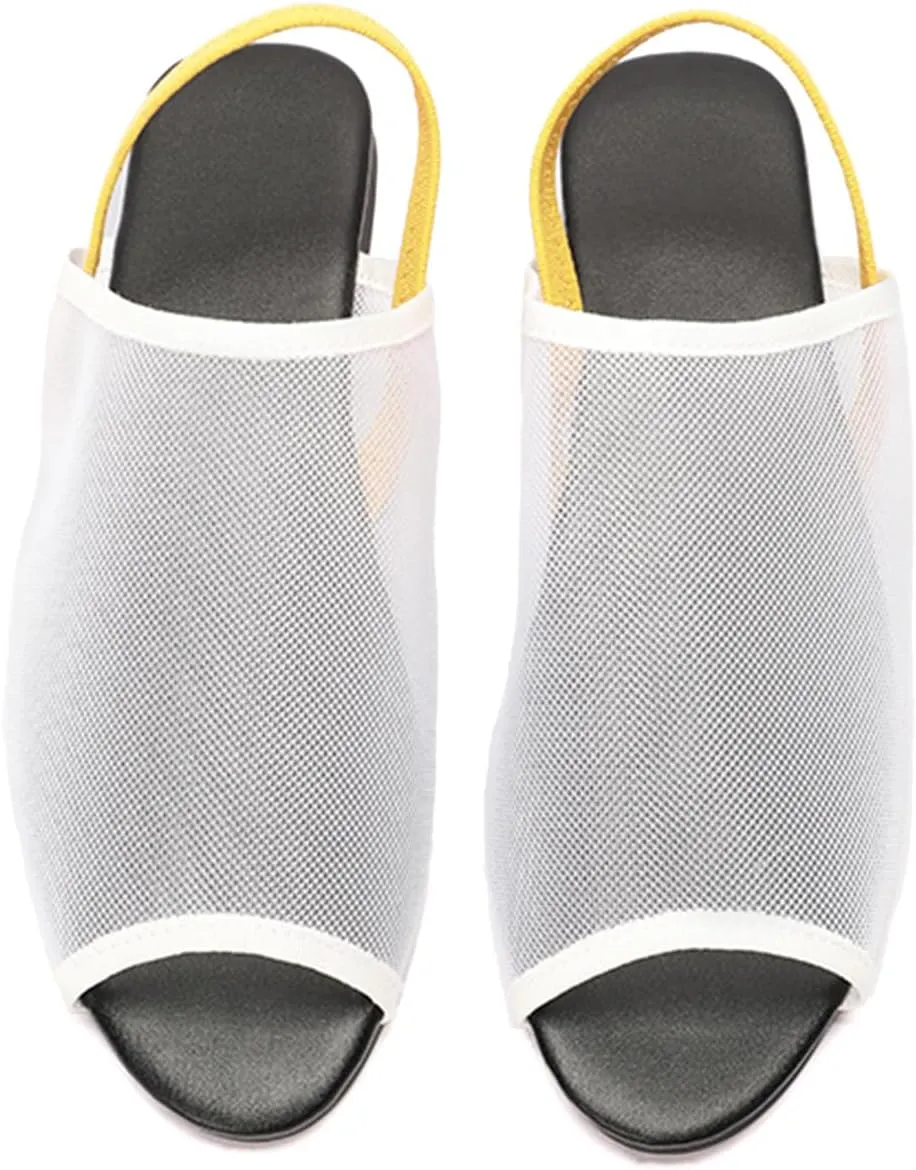 SWDZM Mesh Flat Sandals for Women Open Toe Slingback Sandals Ladies Summer Beach Slides Shoes