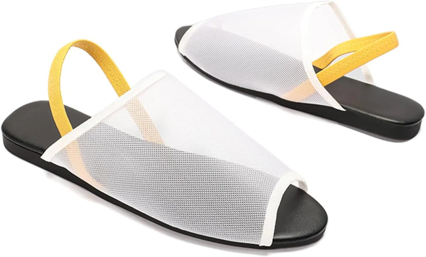 SWDZM Mesh Flat Sandals for Women Open Toe Slingback Sandals Ladies Summer Beach Slides Shoes