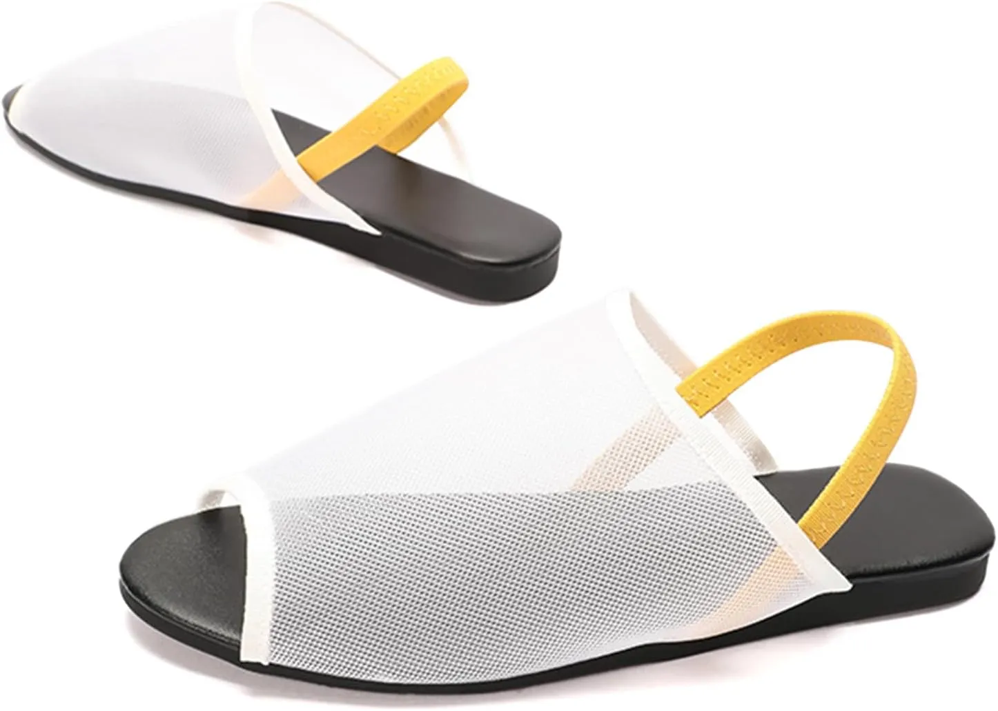 SWDZM Mesh Flat Sandals for Women Open Toe Slingback Sandals Ladies Summer Beach Slides Shoes