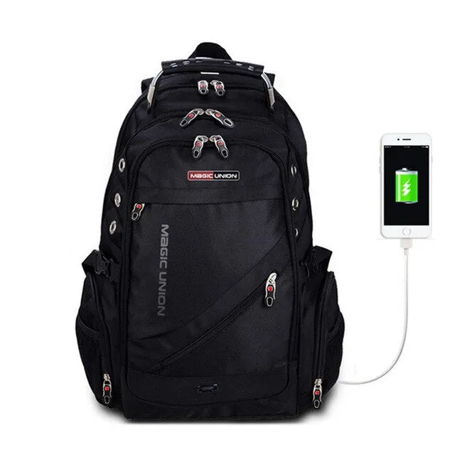 Swiss External Waterproof USB MAGIC UNION Anti Man Exclusive offer Backpack Laptop Men's Theft Travel Bag 15/17 inch Large Seamless integration Backpack Capacity Bag