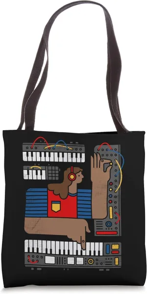 Synthesizer Analog Modular Synth Studio Gear Vintage Tote Bag