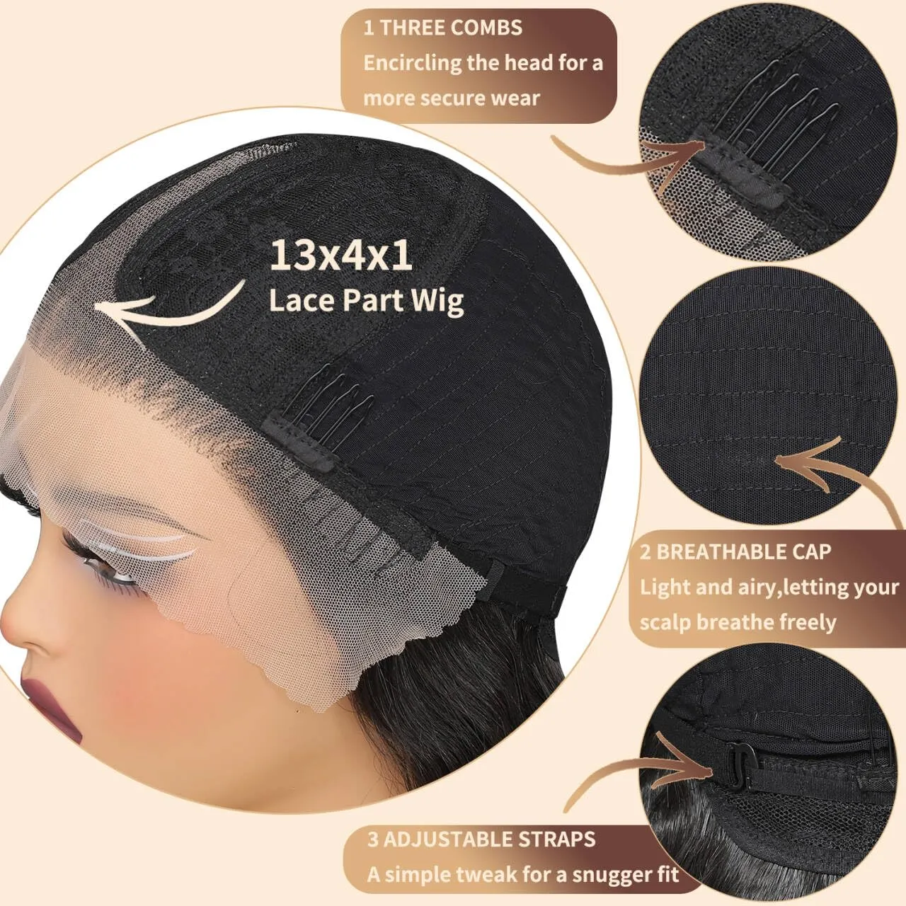 Synthetic Lace Front Wigs Pre Plucked Ombre Honey Blonde Natural Wavy Wig for Black Women 13x4x1 Middle Part Glueless Ready to Wear Daily Party Wear