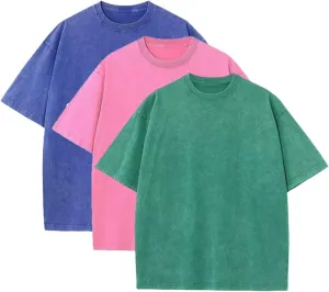 T Shirts for Men 3 Pack Vintage T Shirts Plain T Shirts Crewneck Oversized Tee Baggy Shirt Fashion Streetwear Men