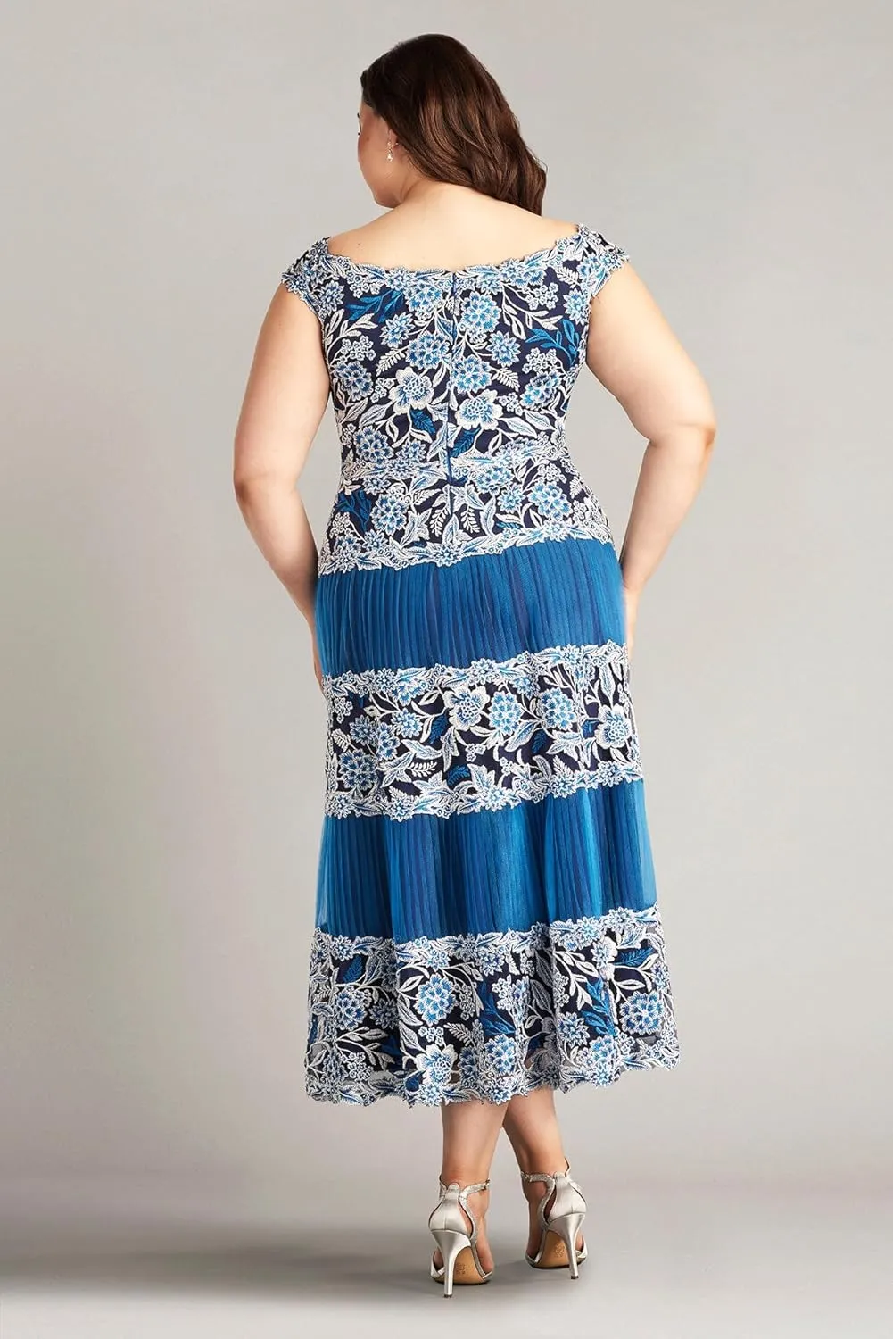 Tadashi Shoji Klein Embroidered Tea-Length Dress - PLUS SIZE