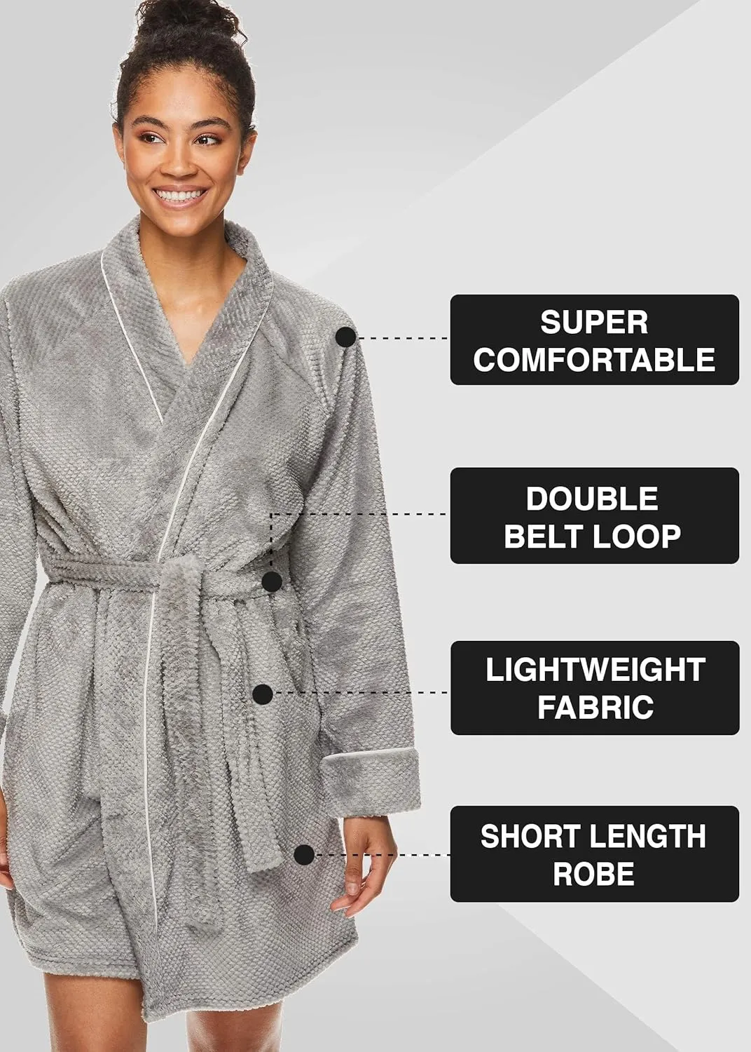 TAHARI Womens Honeycomb Plush Robe, Womens Robes Knee Length, Mom Gifts