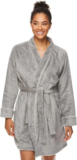 TAHARI Womens Honeycomb Plush Robe, Womens Robes Knee Length, Mom Gifts
