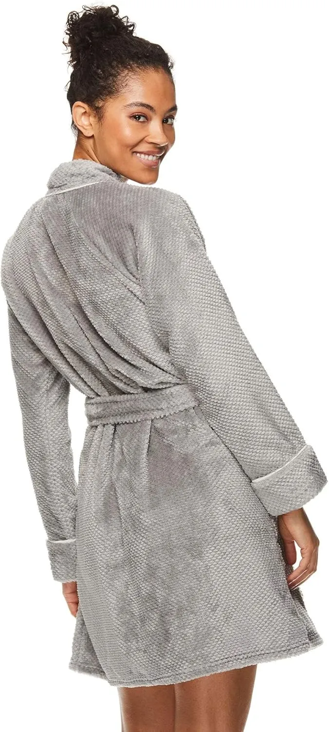 TAHARI Womens Honeycomb Plush Robe, Womens Robes Knee Length, Mom Gifts