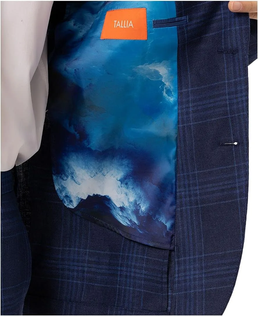 Tallia Mens Plaid Linen