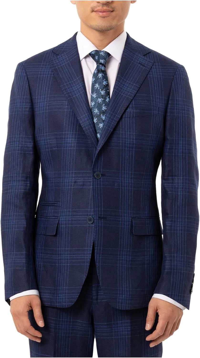 Tallia Mens Plaid Linen