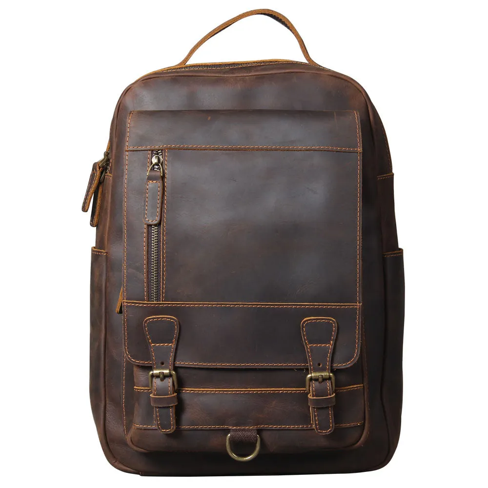 Tan Leather Backpack | Caribbean Sea