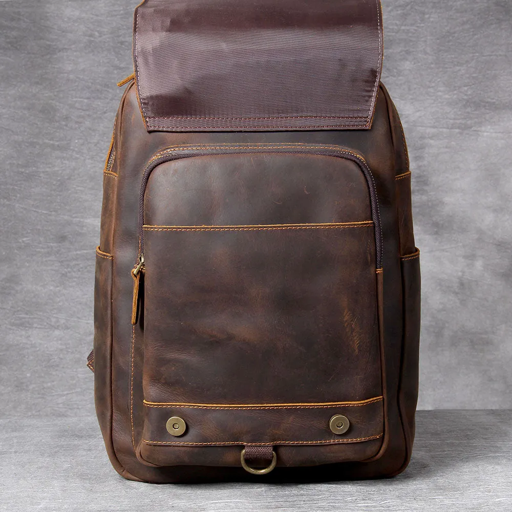Tan Leather Backpack | Caribbean Sea