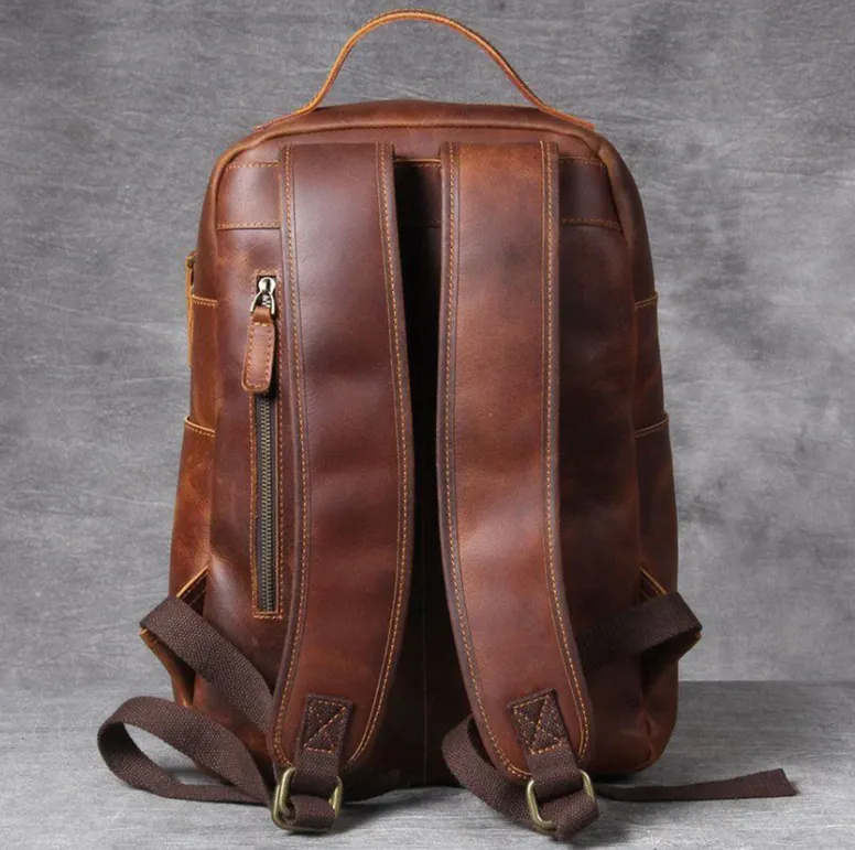 Tan Leather Backpack | Caribbean Sea