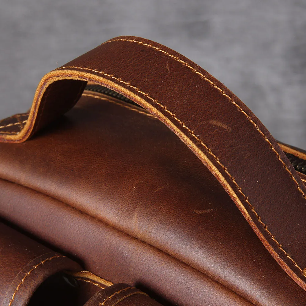 Tan Leather Backpack | Caribbean Sea